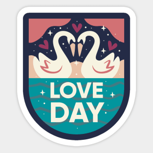 love day for the swan Sticker